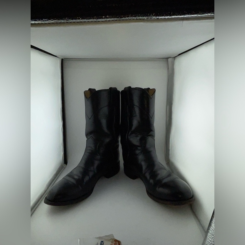Justin Men's 10" Temple Roper Black Casual Boots 3133 Size 7.5 EE​​​​​​​​​​​​ - Picture 2 of 14